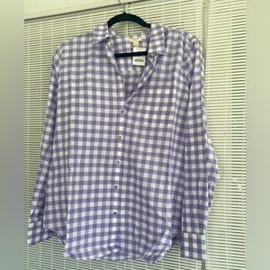 NWT size L long sleeve gingham pattern button up shirt